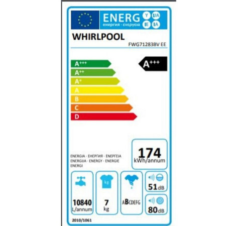 სარეცხი მანქანა WHIRLPOOL FWG71283BV EE