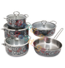 ქვაბების ნაკრები EVIMSARAY ASUDE GREY TULIP