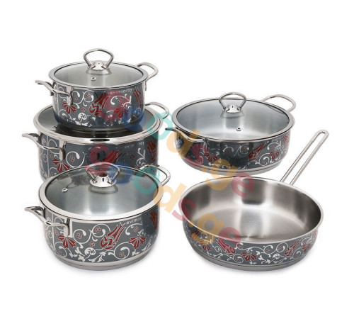 ქვაბების ნაკრები EVIMSARAY ASUDE GREY TULIP