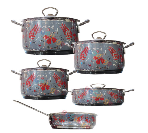 ქვაბების ნაკრები EVIMSARAY ASUDE GREY TULIP