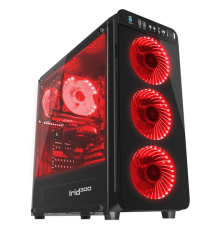 ქეისი Genesis Mid-Tower IRID 300 Black with Red Light