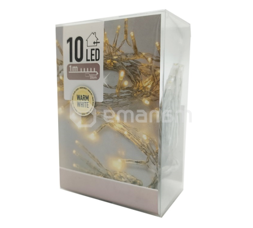 გირლანდა საახალწლო AXS000600  თეთრი თბილი ნათება 1 მ