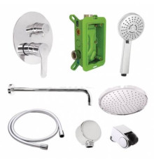 შხაპი. ფარული მონტაჟის სისტემა RUBINETA Kubo-2F-Uno (8в1)