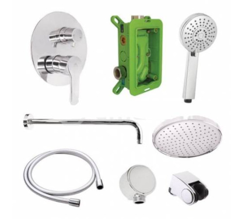 შხაპი. ფარული მონტაჟის სისტემა RUBINETA Kubo-2F-Uno (8в1)