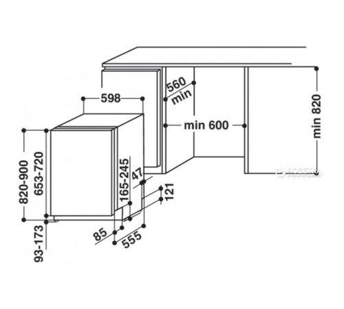 ჭურჭლის სარეცხი მანქანა WHIRLPOOL  WIP 4O32 PG