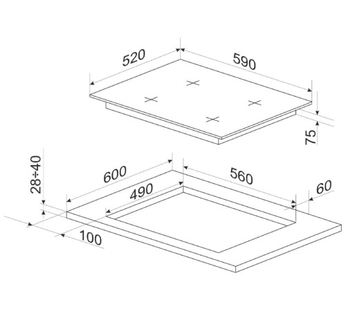 ქურის ზედაპირი Hansa BHKS610505
