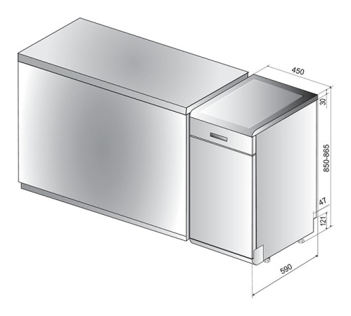 ჭურჭლის სარეცხი მანქანა INDESIT DSCFE 1B10 S RU