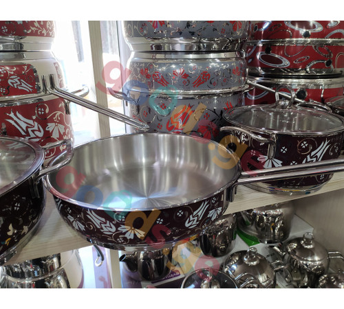 ქვაბების ნაკრები EVIMSARAY ASUDE BURGUNDY TULIP