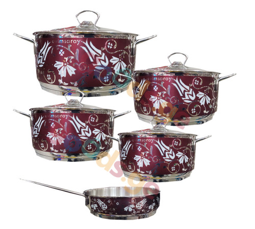 ქვაბების ნაკრები EVIMSARAY ASUDE BURGUNDY TULIP