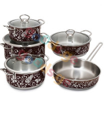 ქვაბების ნაკრები EVIMSARAY ASUDE BURGUNDY TULIP