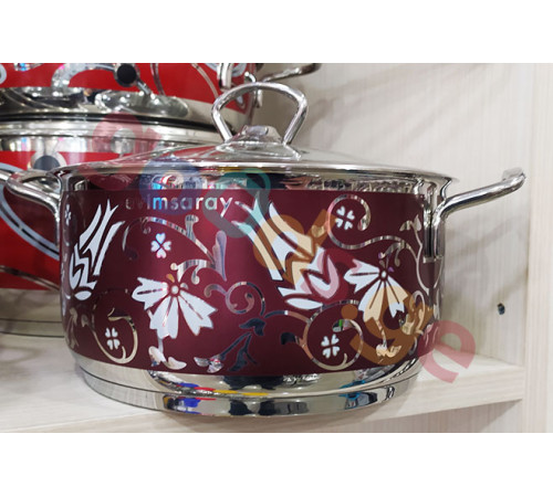 ქვაბების ნაკრები EVIMSARAY ASUDE BURGUNDY TULIP