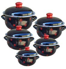 ქვაბების ნაკრები SAVASAN ENAMEL KITCHENWARES BLACK