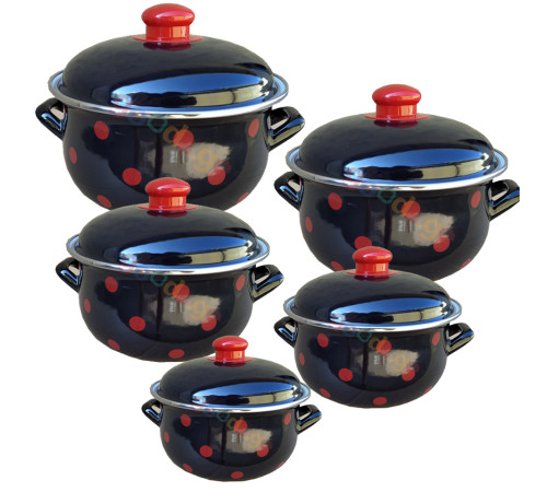 ქვაბების ნაკრები SAVASAN ENAMEL KITCHENWARES BLACK