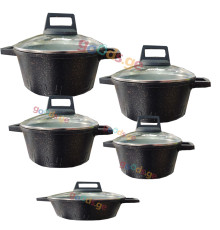 ქვაბების ნაკრები AMIGO 5 PCS BLACK