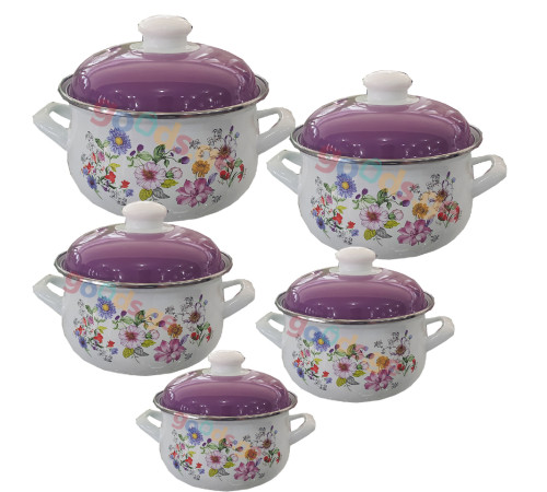 ქვაბების ნაკრები INFINITY WHITE FLOWER 5 PCS