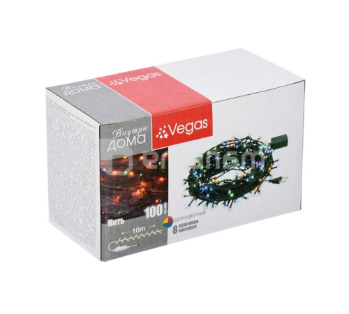 საახალწლო განათება VEGAS "ბურთები" 8 რეჟიმი 10 მ 100 ფერადი LED ნათურა