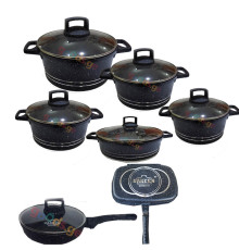 გრანიტის ქვაბები  UAKEEN RED 7 PCS 889117