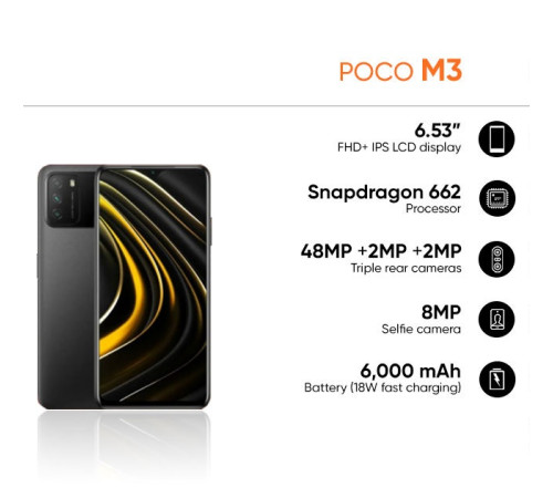 მობილური ტელეფონი POCO M3 4GB/64GB BLACK