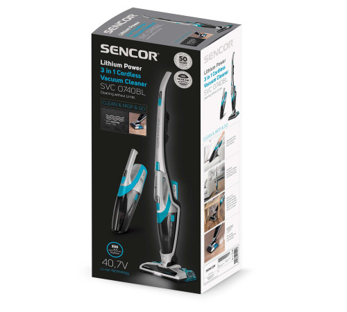 ხელის მტვერსასრუტი SENCOR SVC 0740BL Stick 3in1