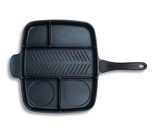 უნივერსალური ტაფა MESSI MASTER GRILL 38 CM GRANITE