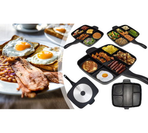 უნივერსალური ტაფა MESSI MASTER GRILL 38 CM GRANITE