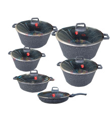 ქვაბების ნაკრები BERLINGER HAUS 6 PCS GREY