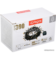 საახალწლო განათება VEGAS 8 რეჟიმი 23 მ 300 თბილი განათების LED ნათურა