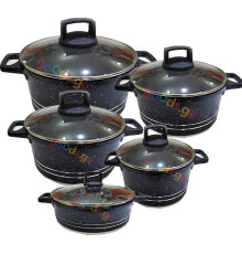 გრანიტის ქვაბები  UAKEEN BLACK 5 PCS VK 20