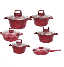 ქვაბების ნაკრები BERLINGER HAUS 6 PCS RED