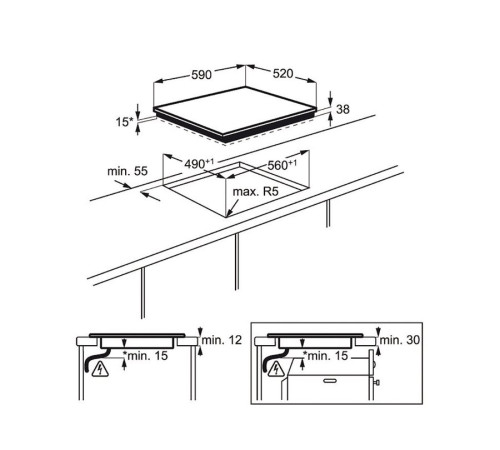 ქურის ზედაპირი AEG HK65407RFB