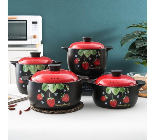 კერამიკული ქვაბების ნაკრები STRAWBERRY 5 PCS