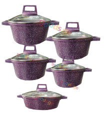 ქვაბების ნაკრები AMIGO 5 PCS VIOLET