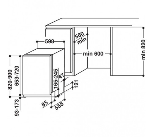 ჭურჭლის სარეცხი მანქანა WHIRLPOOL WIE 2B19