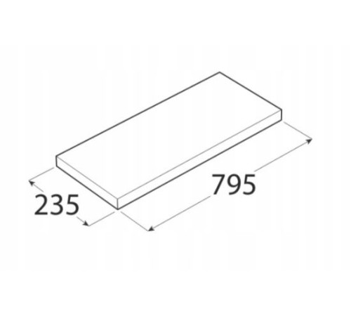 თარო დაფარული სამაგრით თეთრი Velano FSG 80/24 795x235 მმ