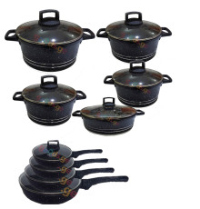 ქვაბების ნაკრები UAKEEN BLACK  9 PCS 545322