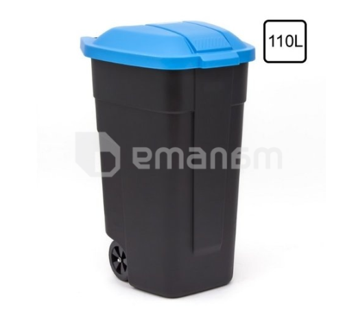 ნაგვის კონტეინერი ბორბლებზე Keter 110 ლ  ლურჯი