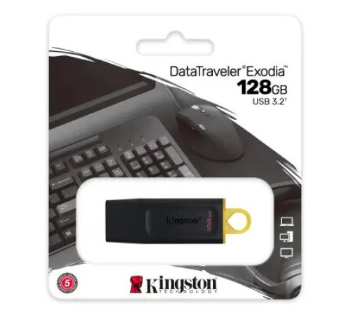 ფლეშ მეხსიერება Kingston 128GB DataTraveler Exodia USB 3.2 Gen1