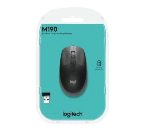 მაუსი LOGITECH M190 Wireless Mouse - CHARCOAL L910-005905