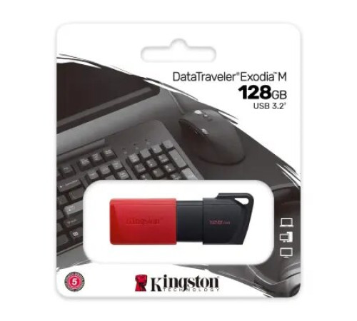 ფლეშ მეხსიერება Kingston 128GB DataTraveler Exodia M USB 3.2 Gen1