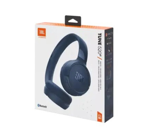 ყურსასმენი JBL Tune 520BT Blue (Wireless, On-Ear)
