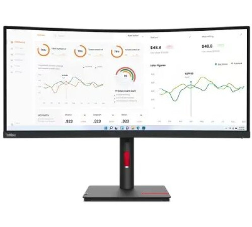 მონიტორი ThinkVision T34w 34'' 3440x1440 4ms 60 Hz Raven Black