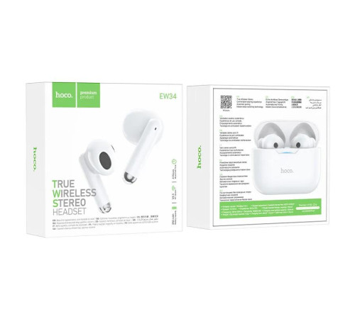 ყურსასმენი Hoco EW34 Full True TWS Wireless Headset White