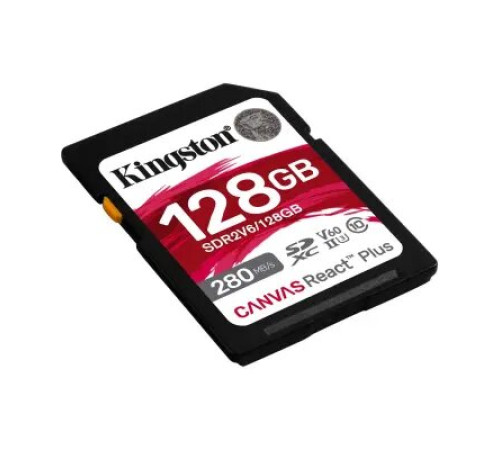 ფლეშ მეხსიერება Kingston 128GB SDXC Canvas React Plus UHS-II 280R/100W U3 V60 for Full HD/4K