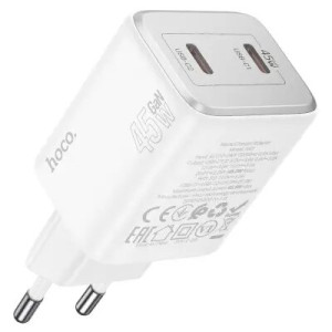 დამტენი Hoco N42 Elogiado dual-port PD45W (2C)  white