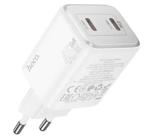 დამტენი Hoco N42 Elogiado dual-port PD45W (2C)  white