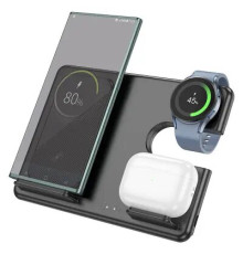უსადენო დამტენი Hoco CQ2 Flash folding 3-in-1 For Samsung wireless fast (SAM Watch) black