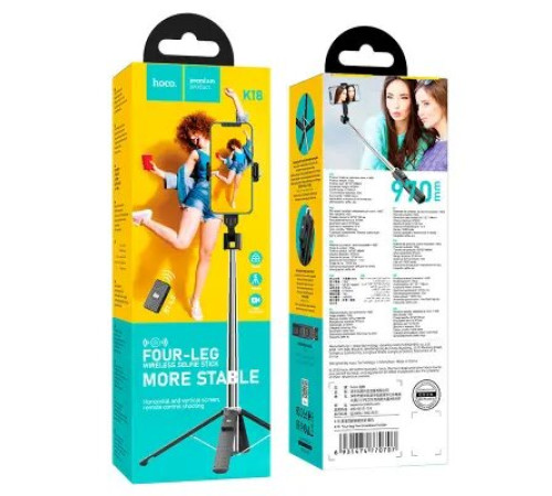 სელფის ჯოხი Hoco K18 Wave four-leg live broadcast holder black