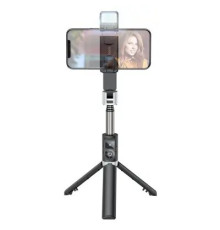 სელფის ჯოხი Hoco K16 aluminum alloy fill light live broadcast holder black
