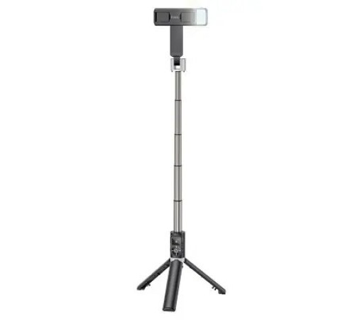 სელფის ჯოხი Hoco K16 aluminum alloy fill light live broadcast holder black