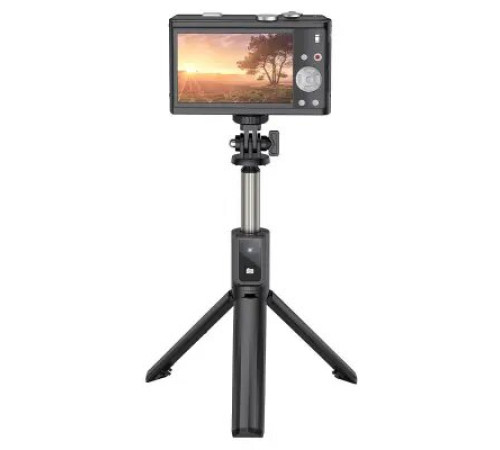 სელფის ჯოხი Hoco K15 Treasure aluminum alloy fill light gimbal version live broadcast support black